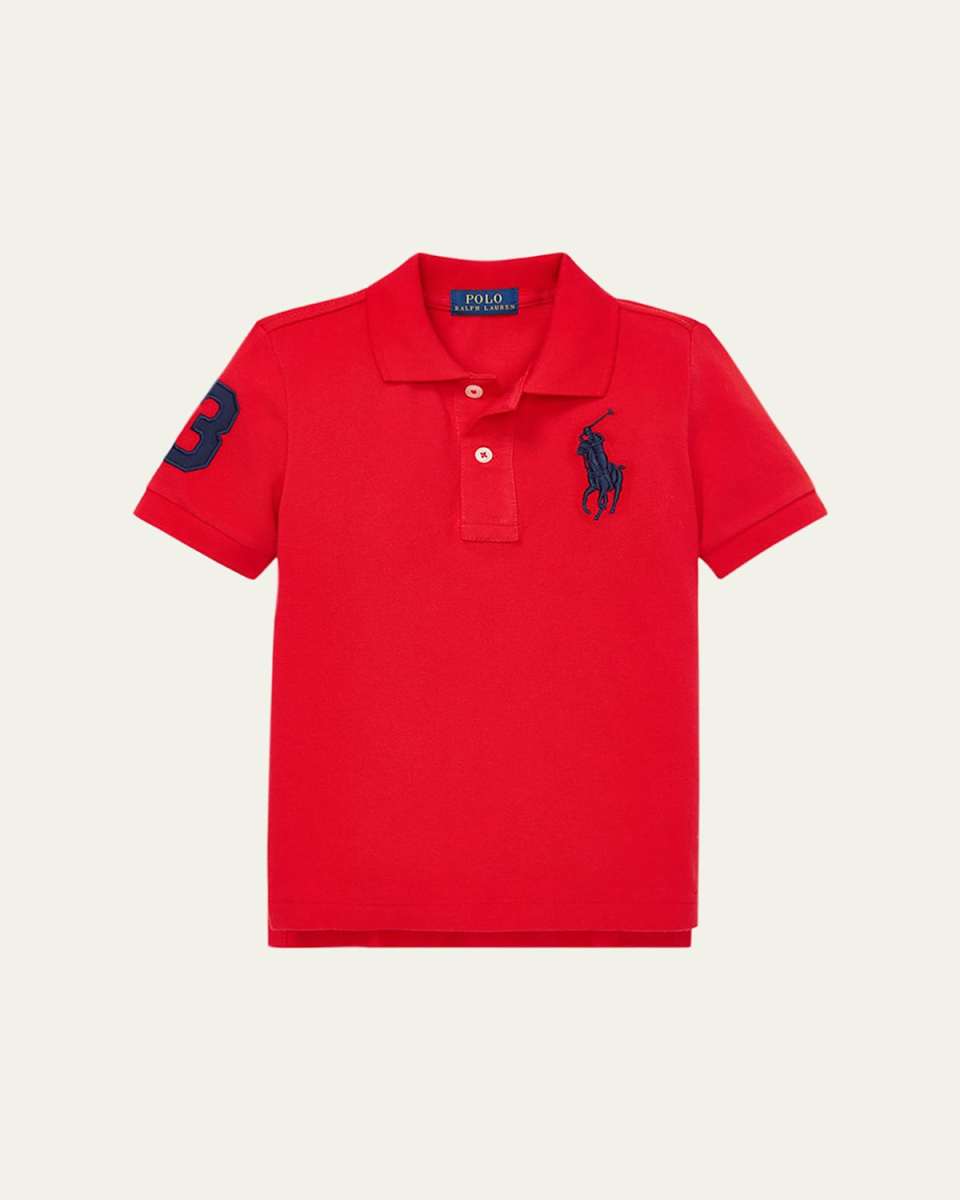 Boy's Big Pony Mesh Knit Polo, Size 2-